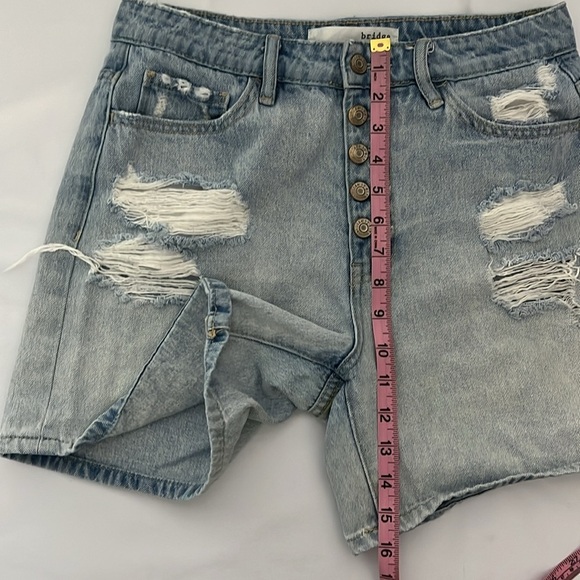 Bridge by GLY size 28 distressed button fly jeans shorts - Picture 6 of 7
